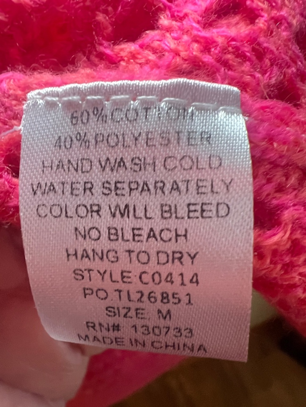 Umgee Hot Pink Open Knit Tunic Sweater Cover Up Medium Boho - Picture 6 of 11